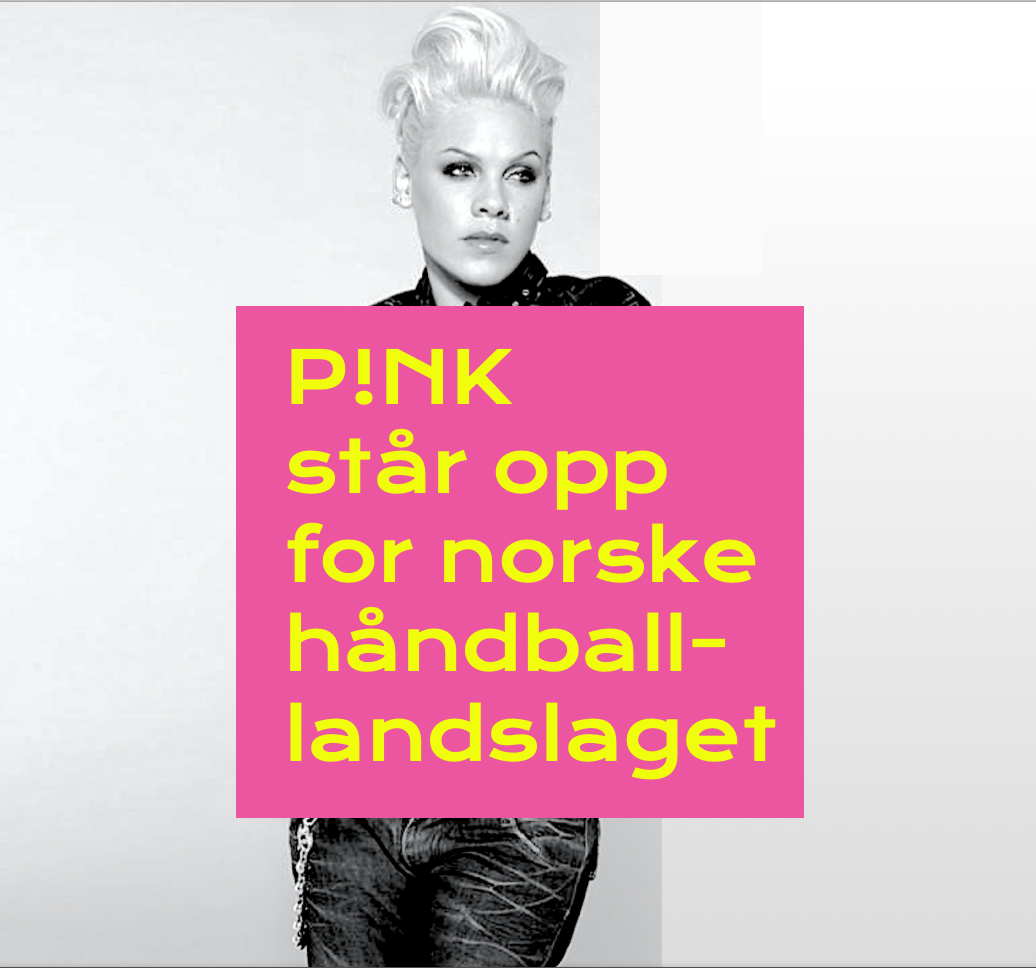 Pink står opp for det norske håndballlaget